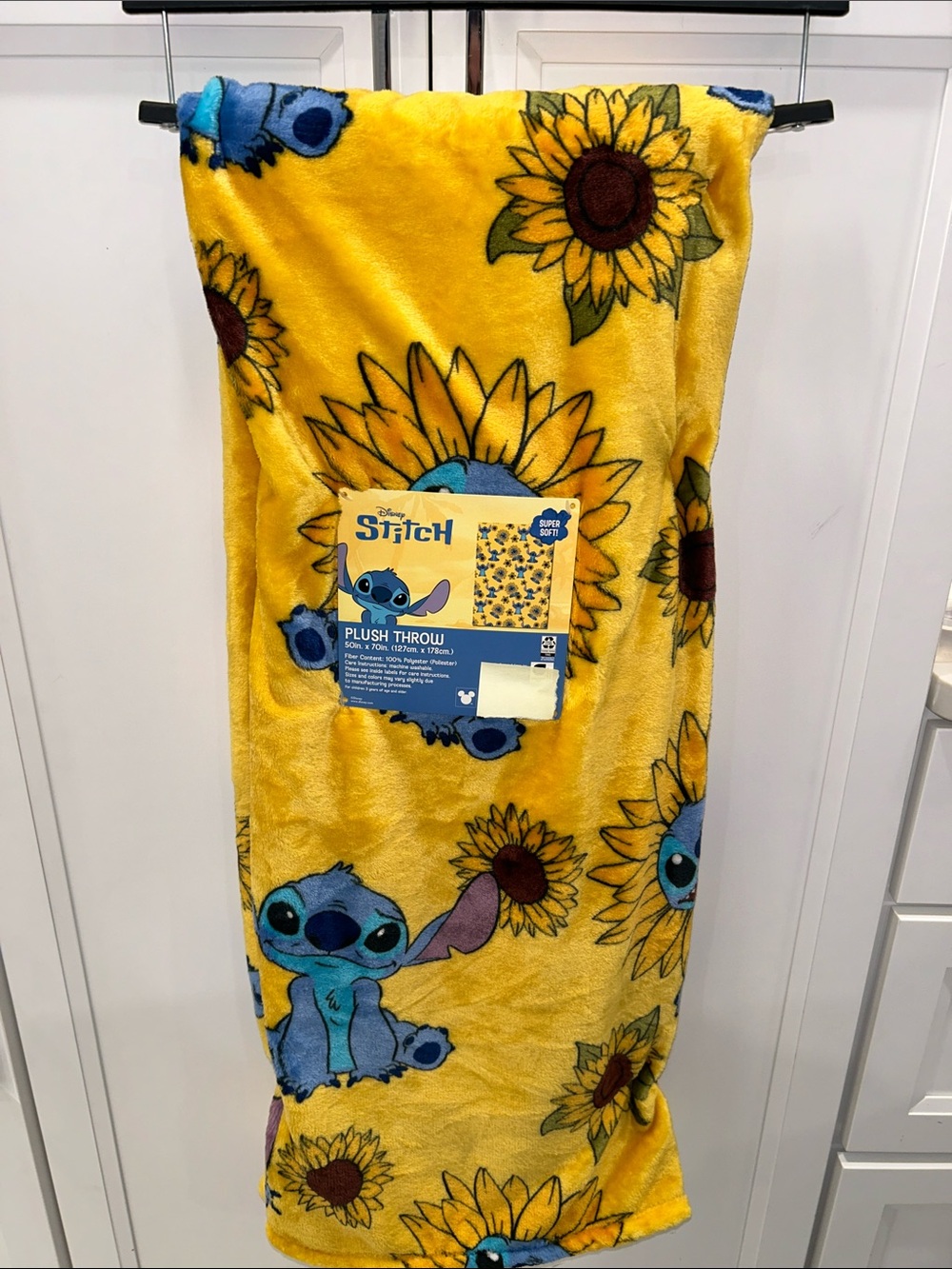Disney Stitch Sunflower Patch Plush Throw Blanket 50”x70”